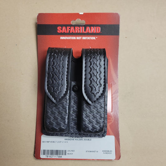 Safariland Double Mag Holder Basetweave STX Hidden Snap for S&W M&P 45 77-419-48HS