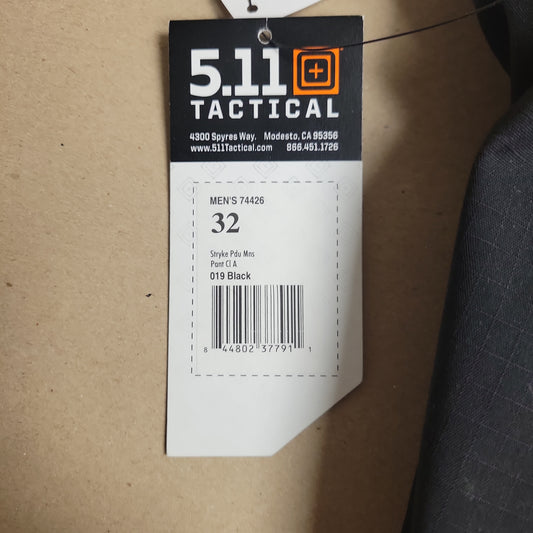 5.11 Tactical Stryke Uniform Pants for Men, Class A, Black, Size 32