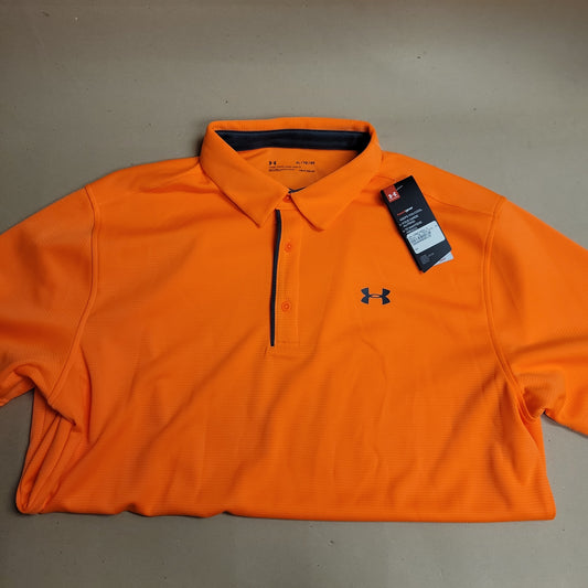 Men's Under Armour Short Sleeve Polo TECH Orange, Size XL 1290140-841-XL