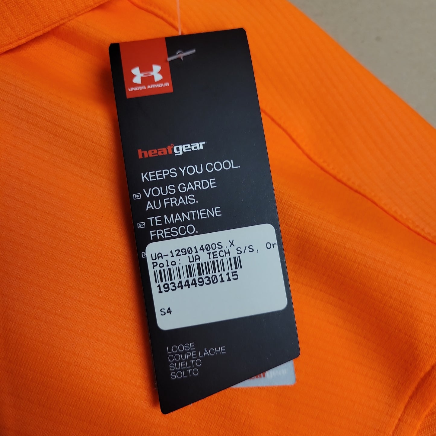 Men's Under Armour Short Sleeve Polo TECH Orange, Size XL 1290140-841-XL