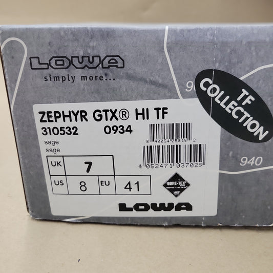 Lowa Boots Zephyr GoreTex® GTX HI TF, Sage, Size 8.0M 3105320934-8.0M