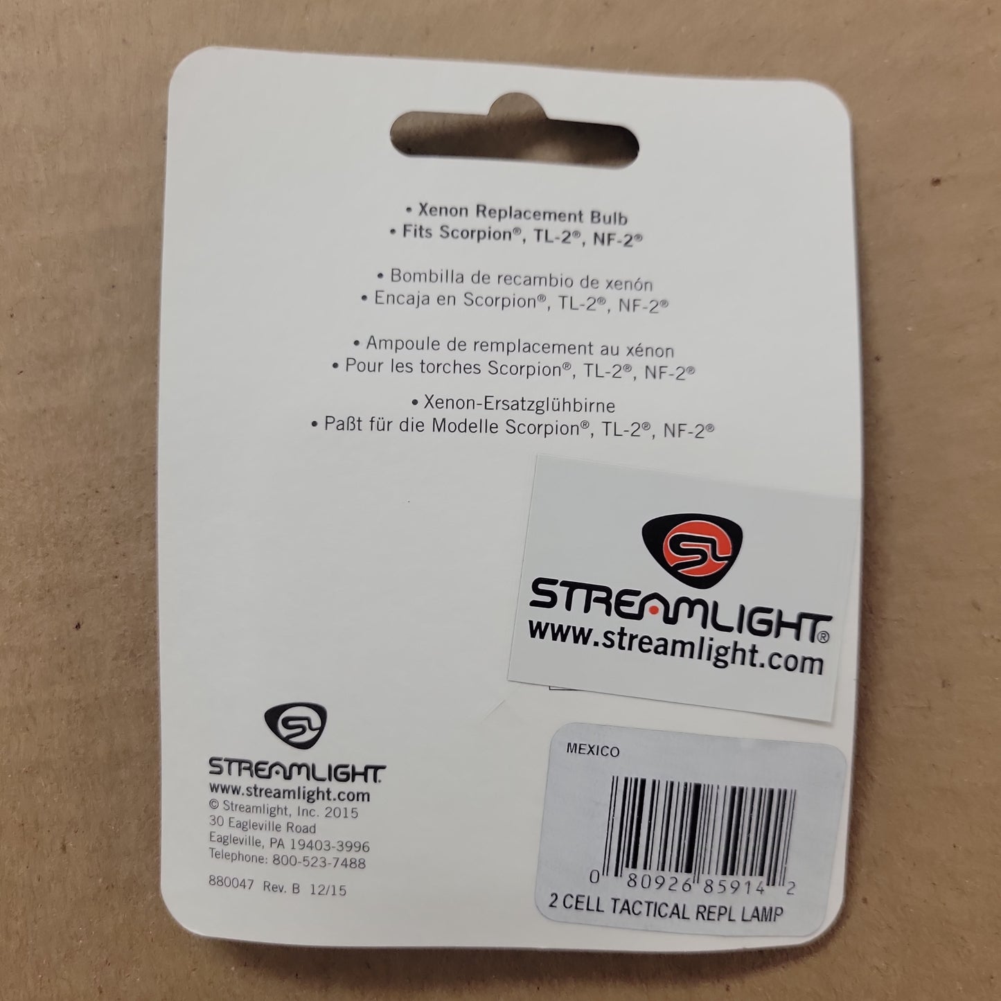 Streamlight Replacement Lamp 6-Volt for Scorpion, TL-2 and NF-2 85914