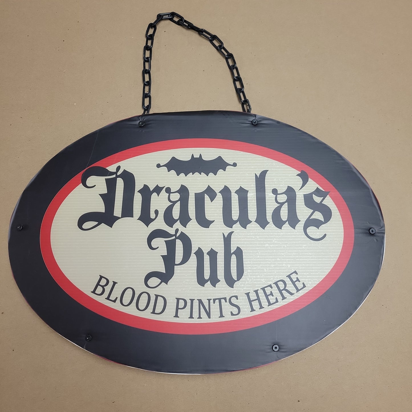 18.5" Dracula's Pub Light Up Warning Sign 33636