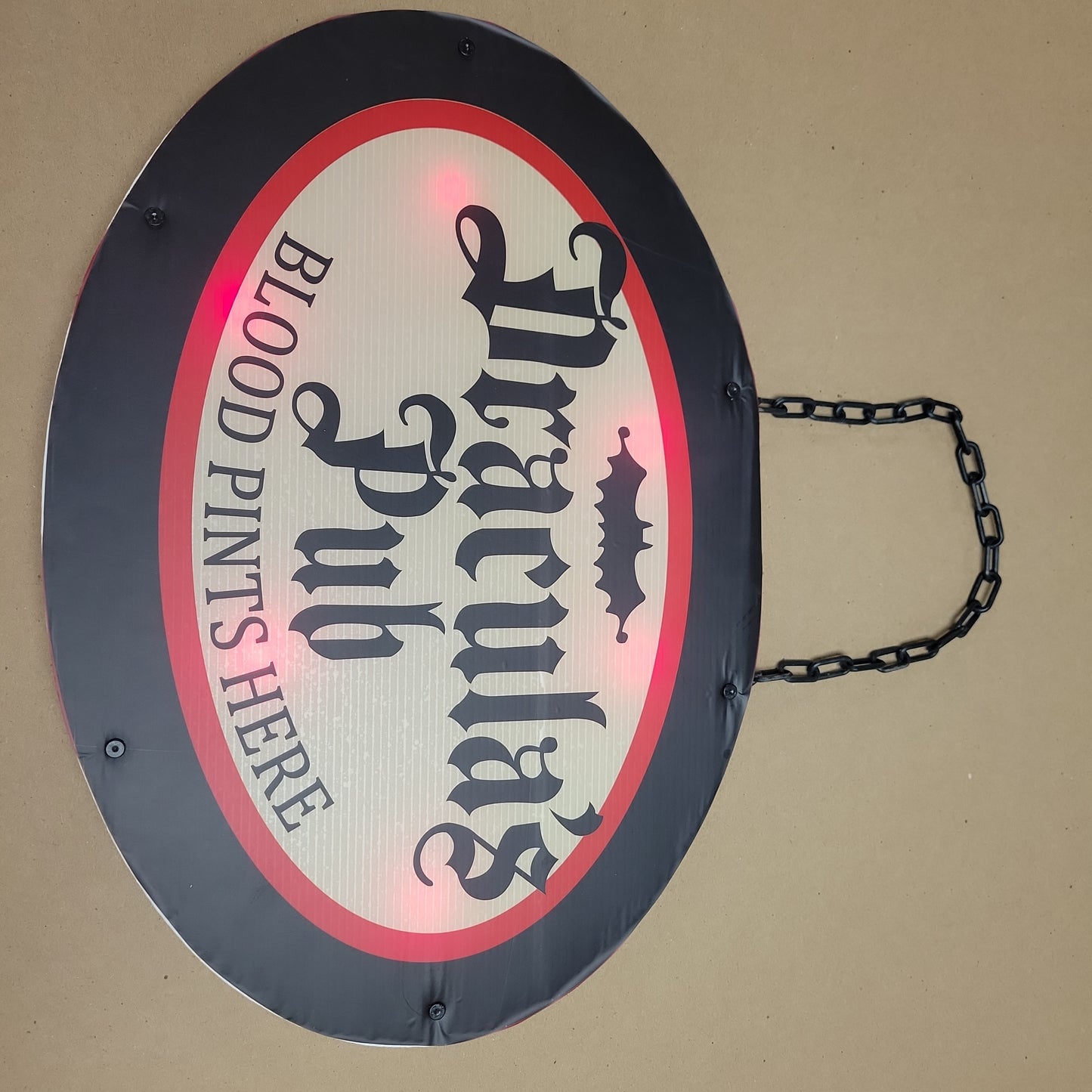 18.5" Dracula's Pub Light Up Warning Sign 33636