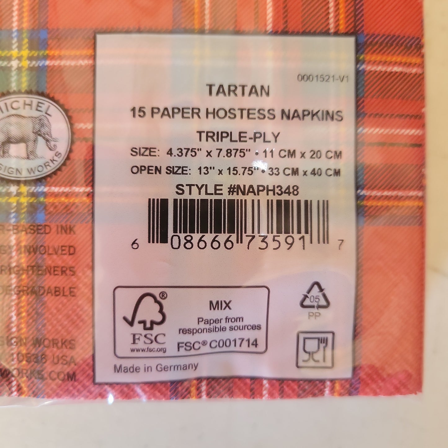 Tartan Christmas Hostess Napkin (set Of 15) 34289 Victorian Trading Co