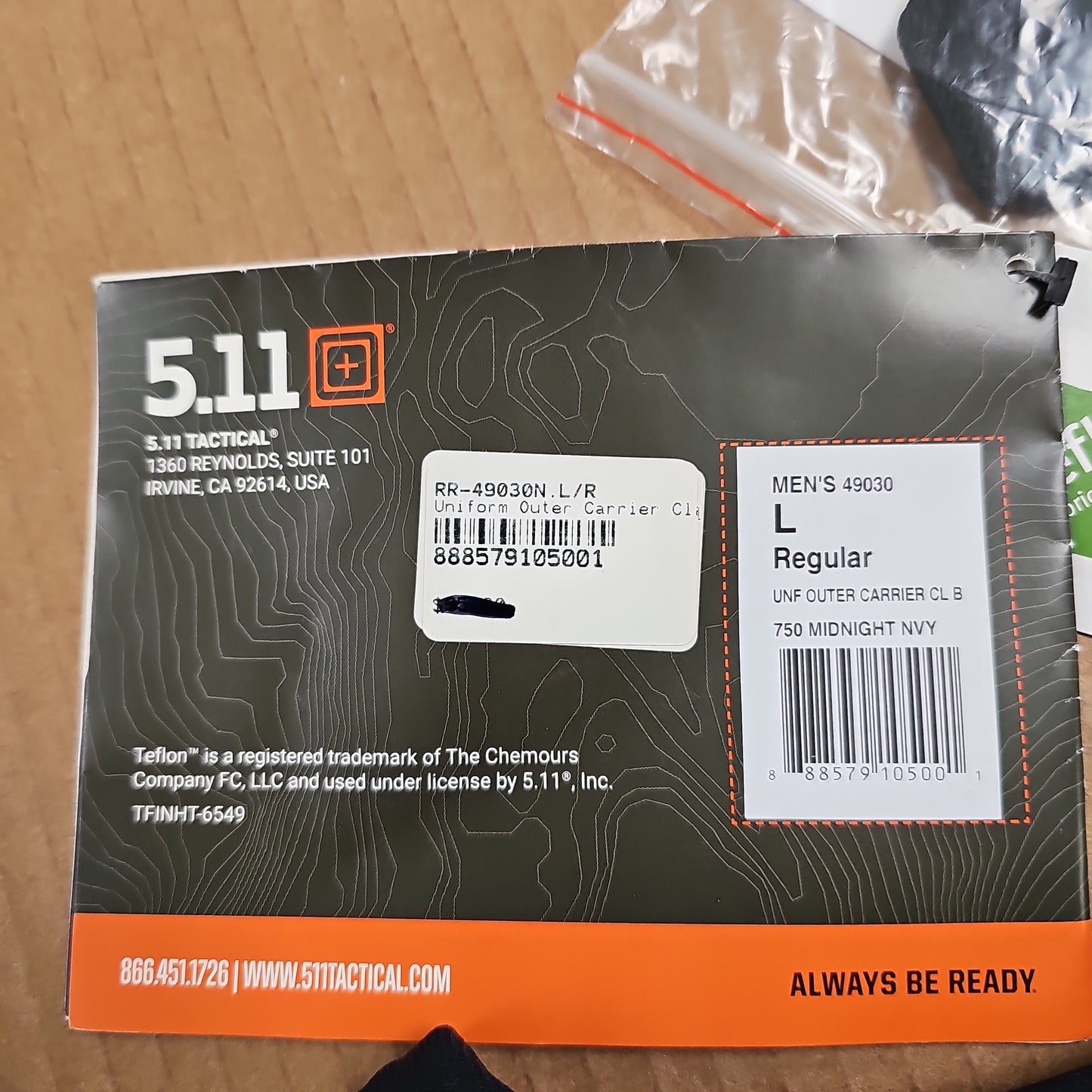 Uniform Outer Carrier Class B, Mid Navy, L/R 49030-750-L-R