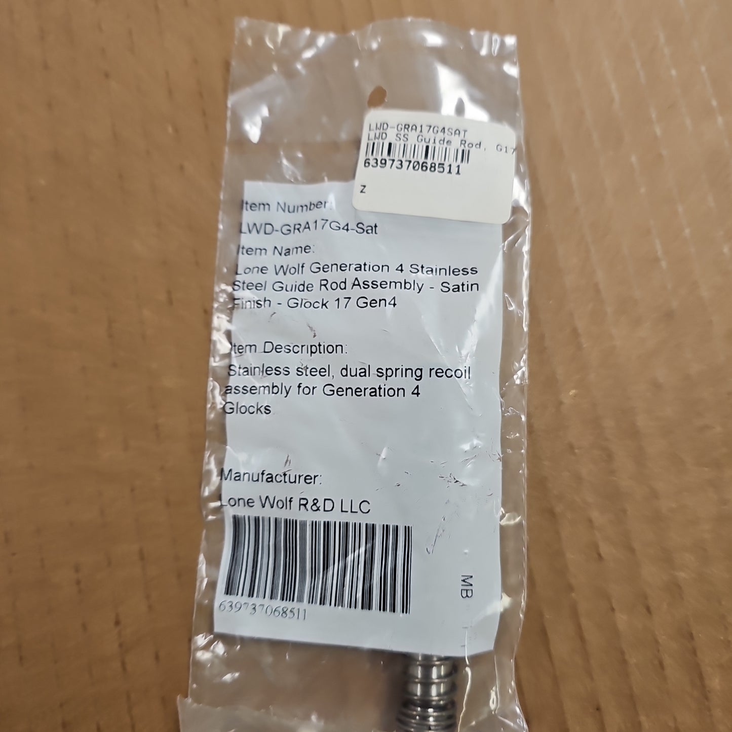 Lone Wolf LWD SS Guide Rod, for G17/22/24/31 Gen 4, Satin Finish LWD-GRA17G4-SAT