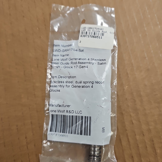 Lone Wolf LWD SS Guide Rod, for G17/22/24/31 Gen 4, Satin Finish LWD-GRA17G4-SAT