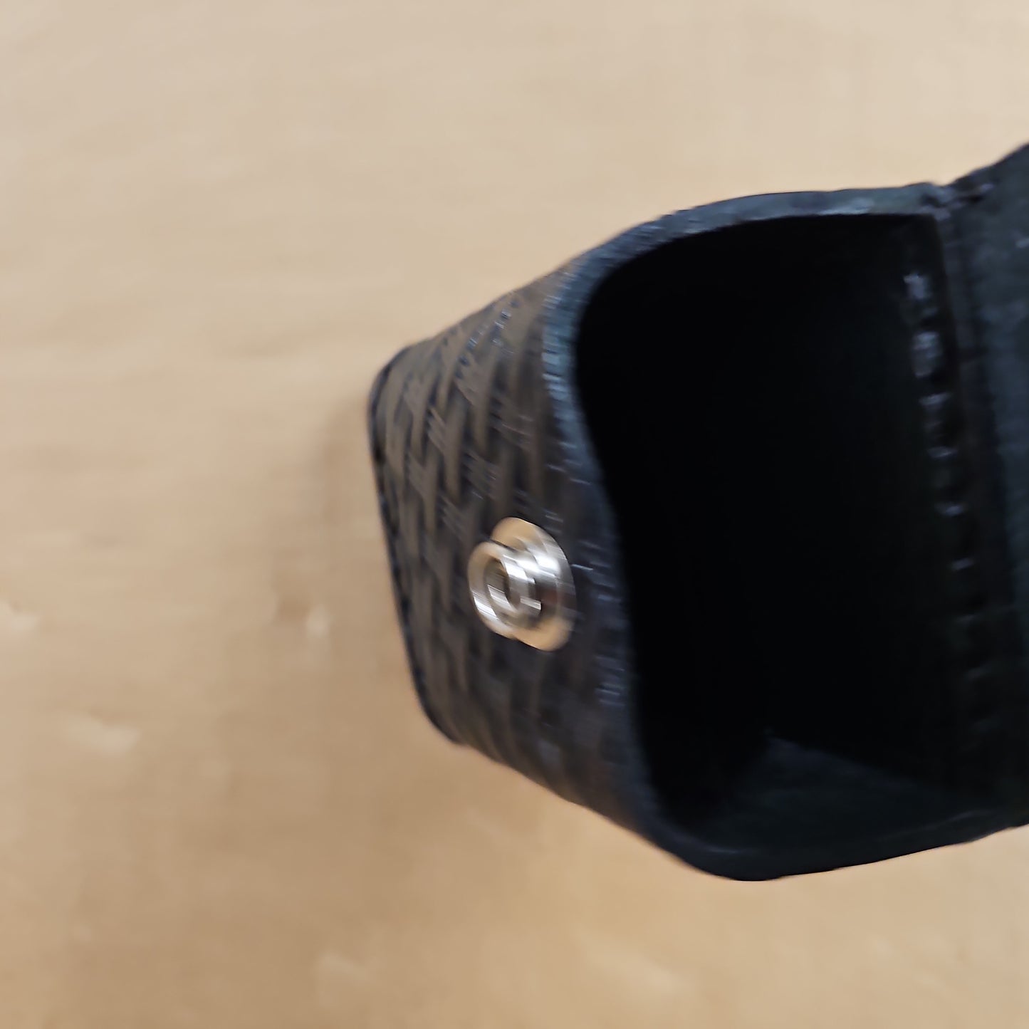 STALLION LEATHER Black Basketweave Leather Glove and Pager Holder Accessory