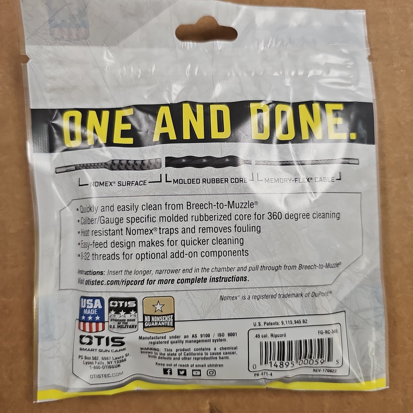 Ripcord: .45cal, 22.5 long cleaning tool LFG-RC-345