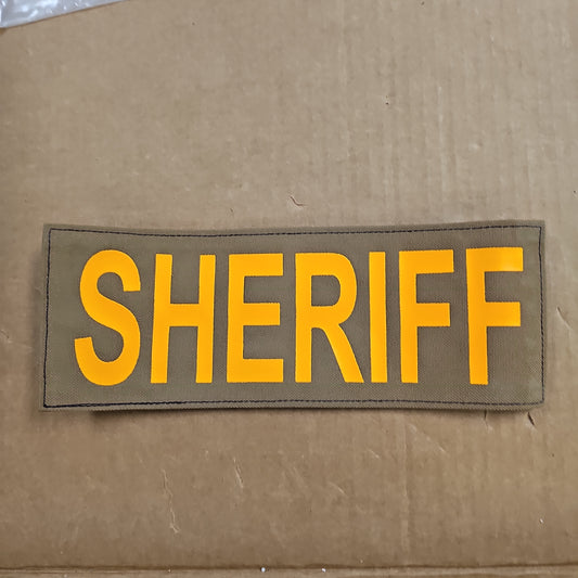 ID PATCHES: YELLOW SHERIFF ON BROWN, 11 X 4 I-SHE2-AL2-YWYN