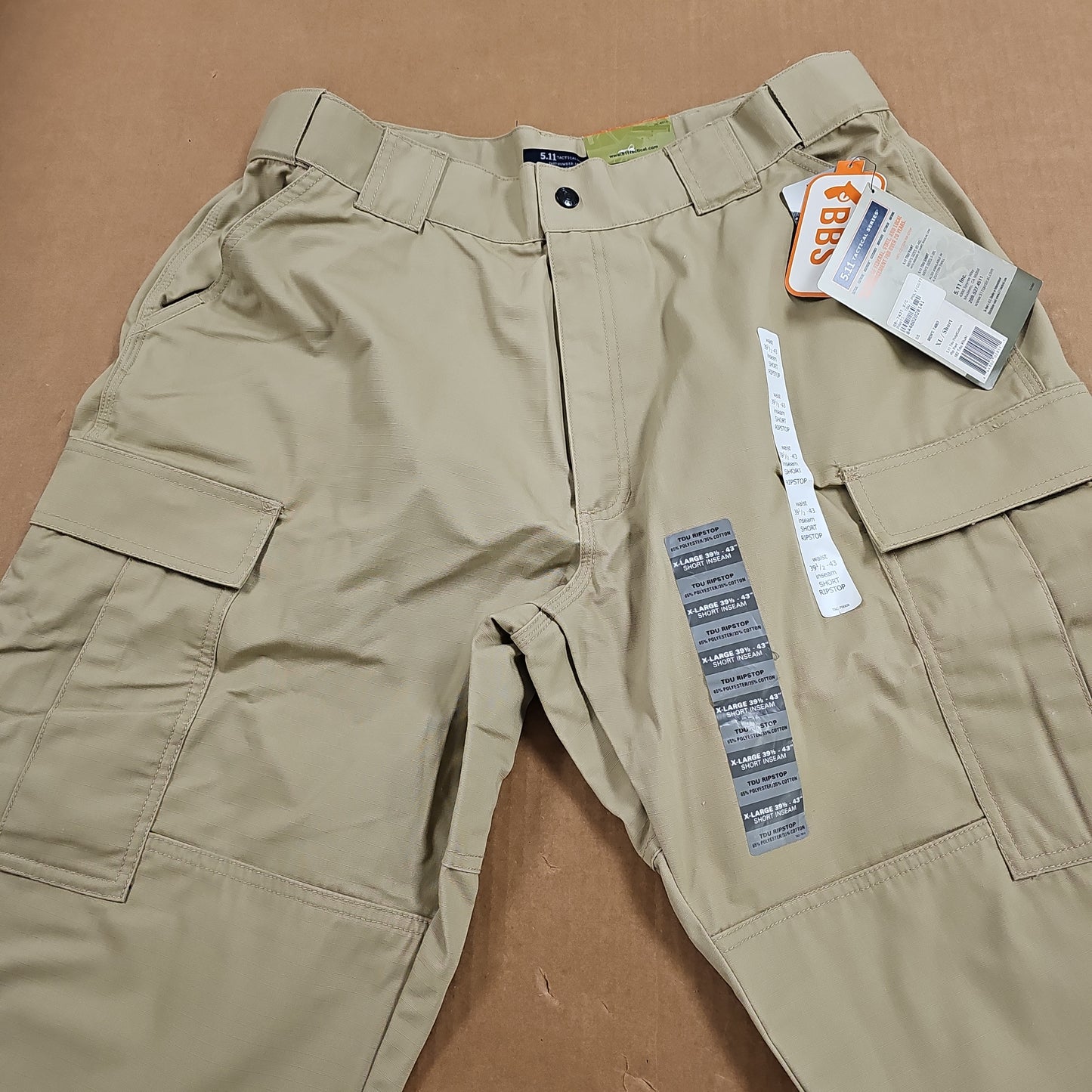 5.11 Tactical Pants TDU POLY/COTTON RIP Tan, X-LARGE/SHORT 74003-162-XL-S