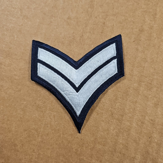 Shoulder Patch Corporal Stripes Silver Gray / Midnight Navy 325 CPL (Pair)