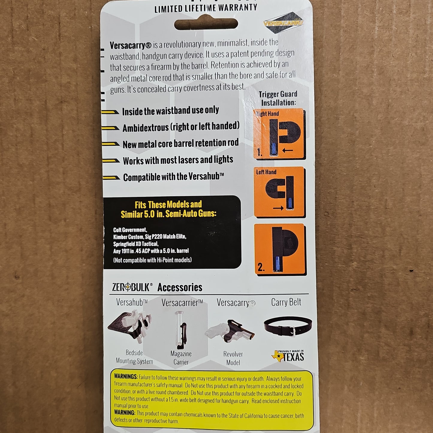 .45: IWB, XLg, 5.25 Clip, Fits 4.3 - 4.75 Barrels 45-XLRG