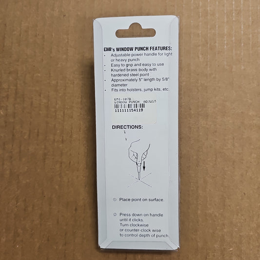 WINDOW PUNCH: ADJUSTABLE AUTO PUNCH W/POCKET CLIP 1078