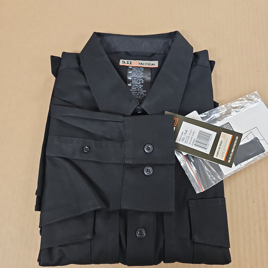 5.11 Tactical Men's PDU Class B Long Sleeve Twill Shirt in Black, 3XL