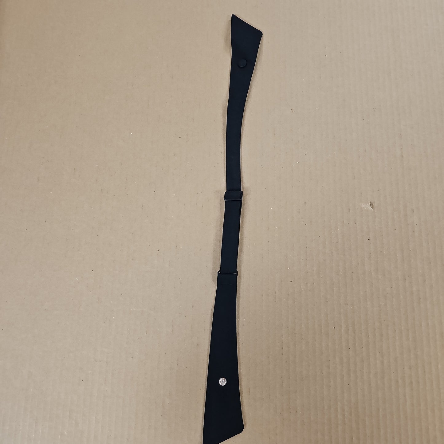 TIE: CROSSOVER WITH COVERED SNAP, POLY/WOOL, BLACK 45165-BLK