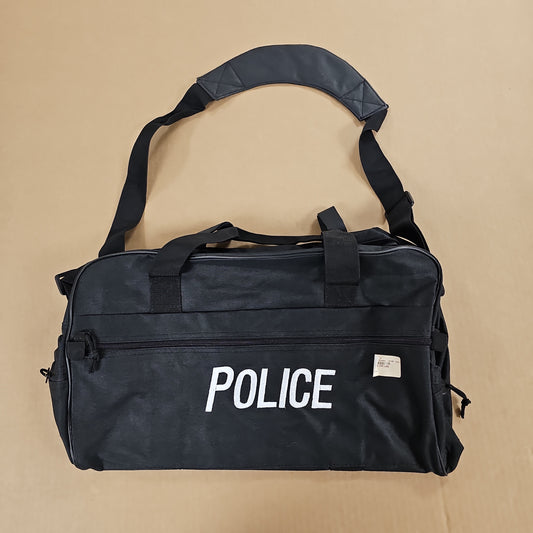 PROFESSIONAL GEAR BAG: BLACK, W/WHITE POLICE PBG-047PDBK2