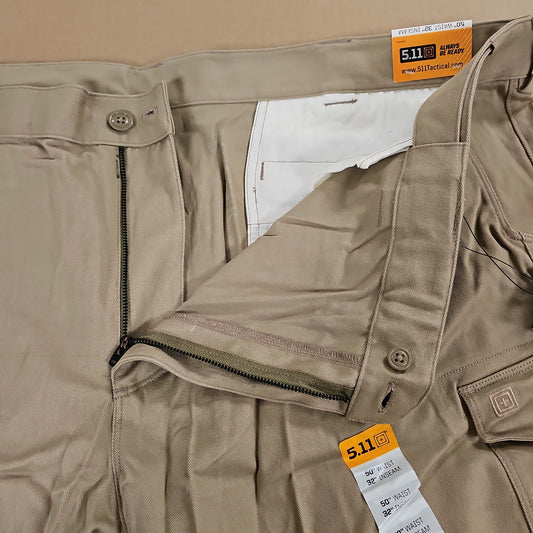 5.11 Tactical Cargo Stretch Pants in Khaki for Comfort and Durability 50/32