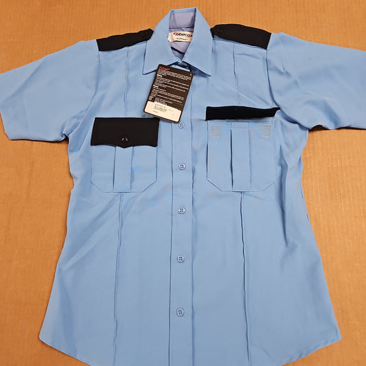 Elbeco Women's Tex Trop 2 Short Sleeve Shirt in Blue with Navy Stripes