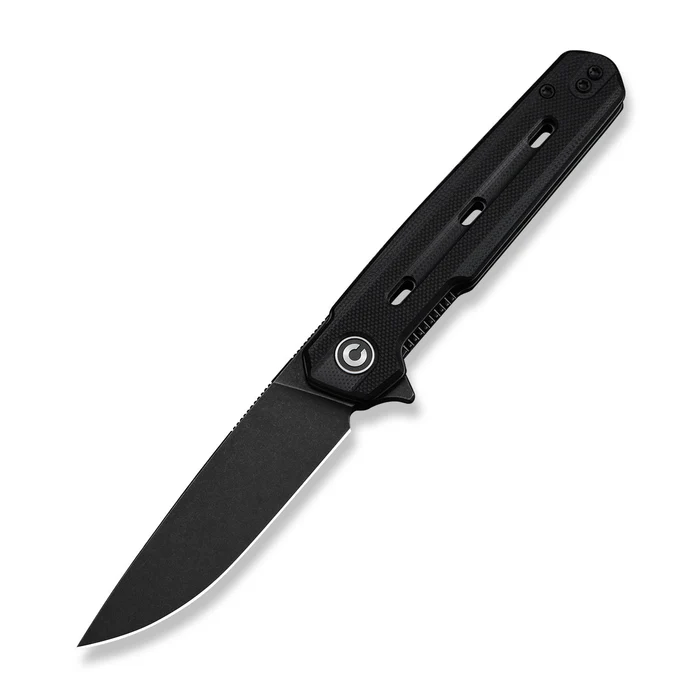 CIVIVI Knives Navo Flipper Knife Black G10 Handle (3.25"" Black Stonewashed Nitro-V Blade)