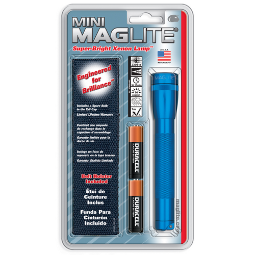 Maglite M2A Mini Mag 2 AA-Cell Incandescent Flashlight w/Holster
