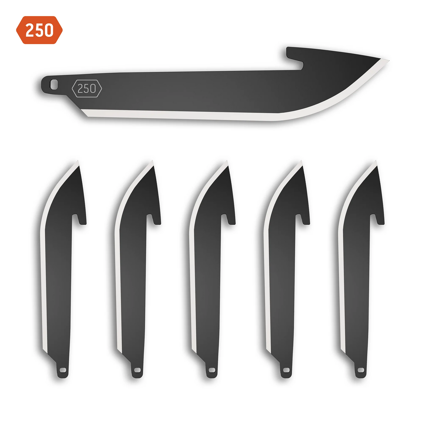 Outdoor Edge 2.5 DROP-POINT BLADE PACK (Black, 6 Blades)