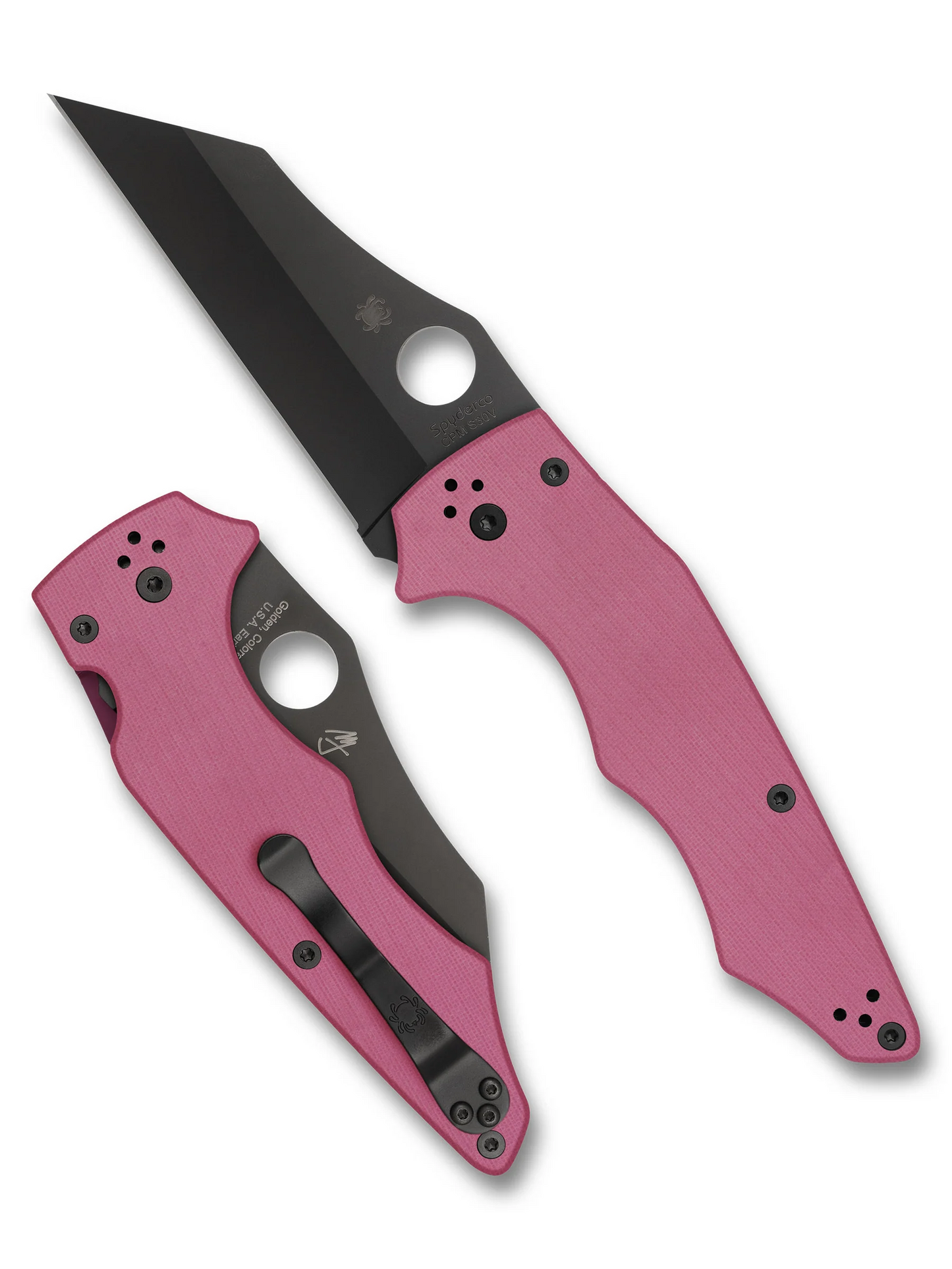 Spyderco YoJumbo Pink G-10 Black Blade SPRINT