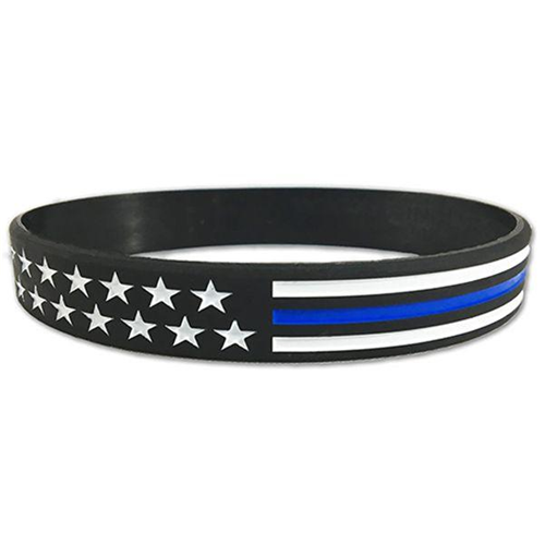 Thin Blue Line EMS Bracelet, 8 Inch