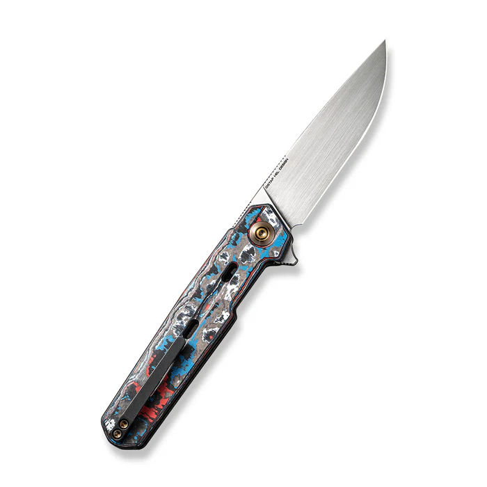 We Knife WEKNIFE Navo Flipper Knife Carbon Fiber & Titanium Handle (3.25"" CPM 20CV Blade) WE22026-4