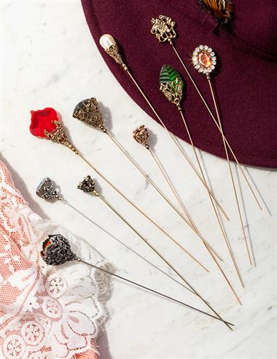Beautiful Hatpins (set Of 10) 18904