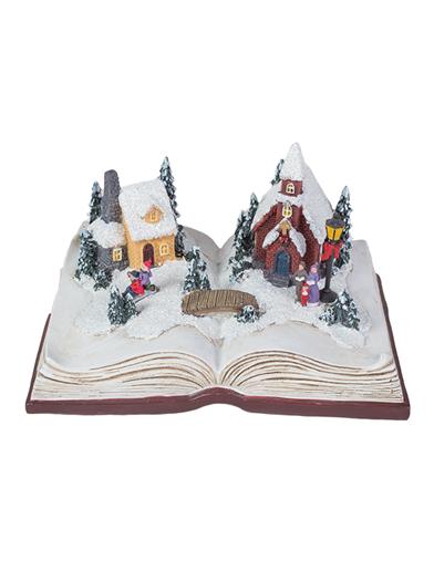 Snow Village Music Box 29871 Plays 'Jingle Bells' 'We Wish You A Merry Christmas'