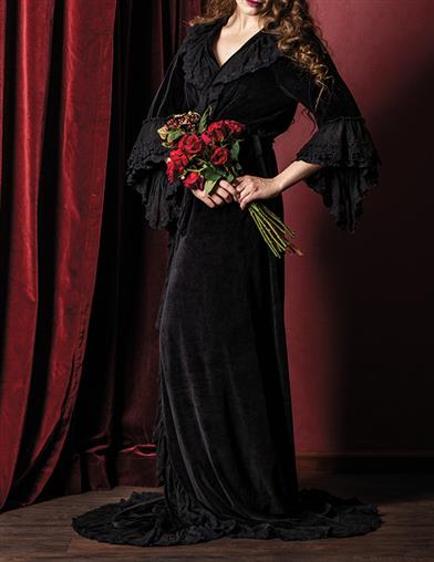 Christine's Black Dressing Gown 30629 by Victorian Trading Co