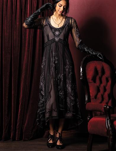 Tea Party Garden Dress Black Size Large 30697 Victorian Trading