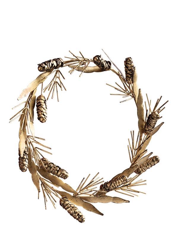 Gilded Pine Cone Wreath 32741