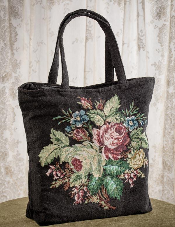 Midnight Bouquet Tapestry Tote 32991 by Victorian Trading Co