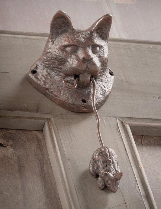Cat And Mouse Door Knocker Cast Metal 32992