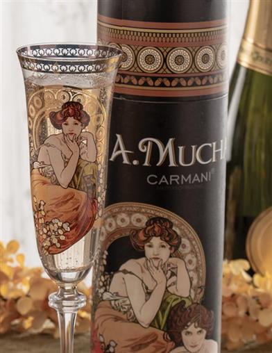 Alphonse Mucha's Topaz Champagne Flute 33065