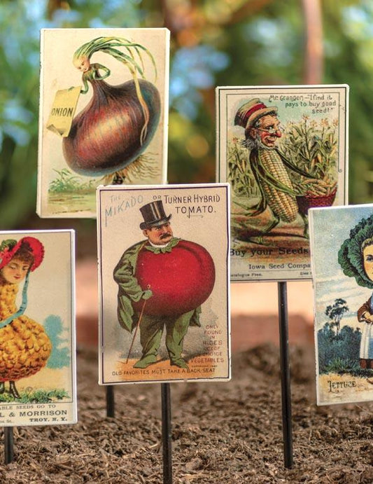Anthropomorphic Vintage Veggie Stakes 33278 by Victorian Trading Co