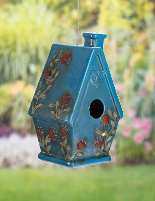 Majolica Blue Birdhouse 33310