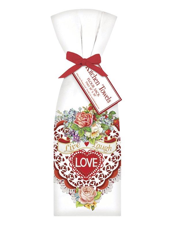 Darling Doily Valentine's Day Tea Towels 33326 by Victorian Trading Co