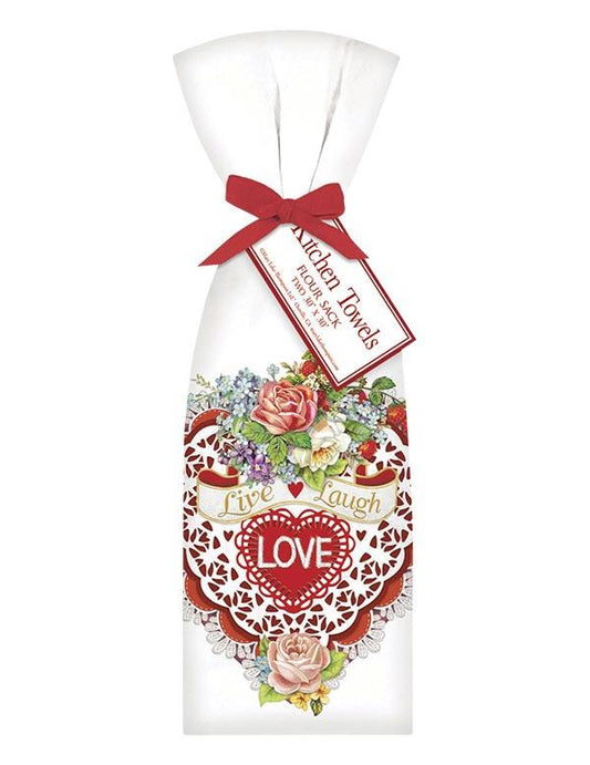 Darling Doily Valentine's Day Tea Towels 33326 by Victorian Trading Co