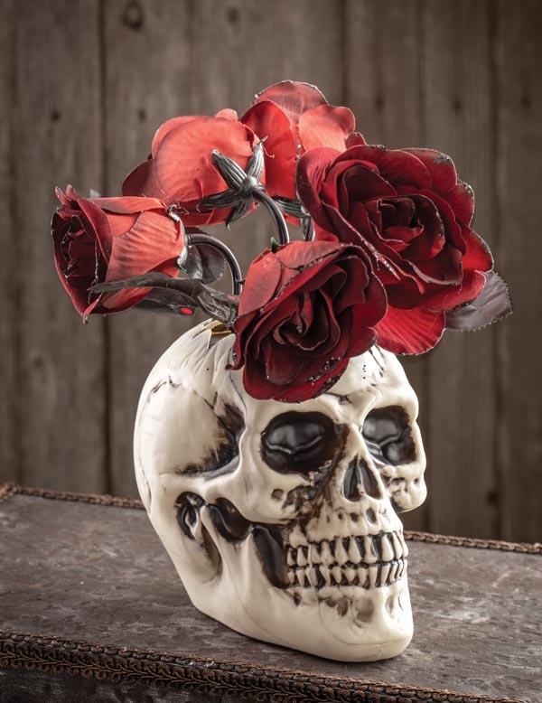 The Reaper's Roses Animated Skull Vase 33647 by Victorian Trading Co