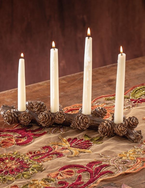 Pine Cone Branch Candle Holder 33680