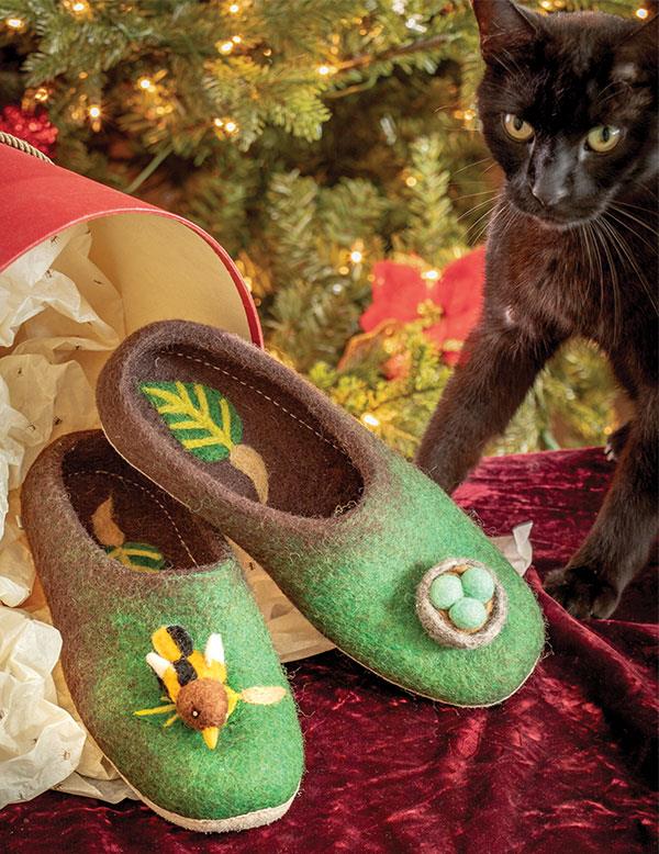 Woolen Whimsy Feathered Nest Slippers 33801 Victorian Trading Co