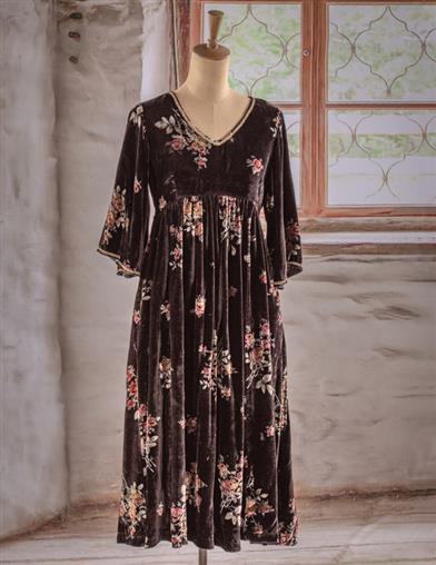April Cornell Midnight Bouquet Velvet Dress 33827 by Victorian Trading Co