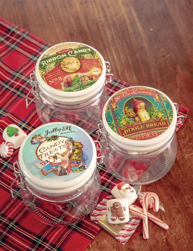 Homemade Holiday Vintage Snap Jars (set Of 3) 33894