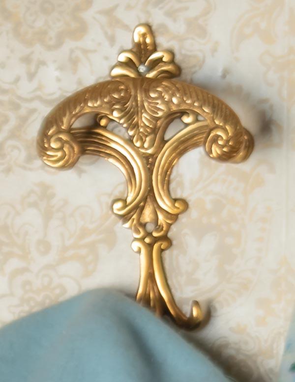 Victorian Brass Wall Hooks (set Of 2) 33988
