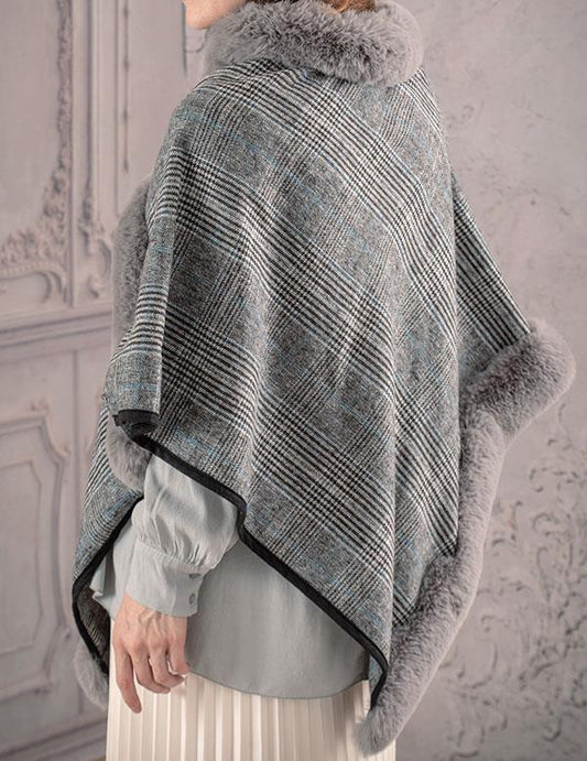 Wuthering Heights Faux Fur Trimmed Poncho 34053