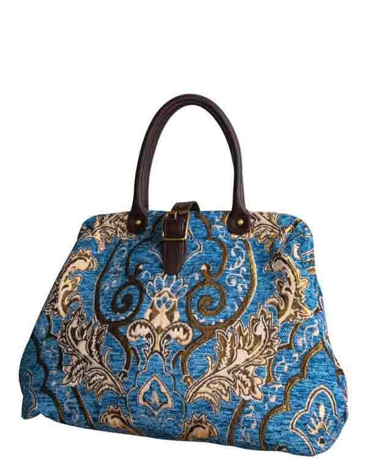 Blue Damask Carpet Bag 34324